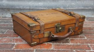 Magnificent Antique English Thick Oak Lined Cartridge Case