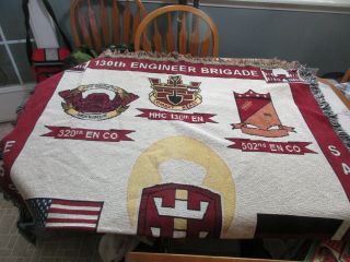 130th Engineer Brigade Throw Blanket V - Corps Germany Rare 320th 502nd 54th En