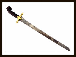 ANTIQUE NAPOLEONIC SAPPER OR PIONEER SWORD WITH SAW EDGE,  FRENCH OR ITALIAN 2