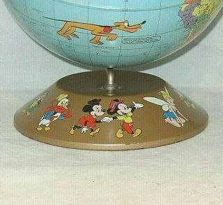 Old Walt Disney / Rand McNally Metal World Globe w/ Characters & Soviet Union 7