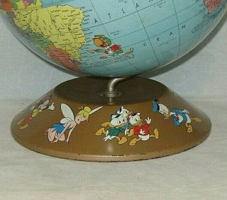 Old Walt Disney / Rand McNally Metal World Globe w/ Characters & Soviet Union 8