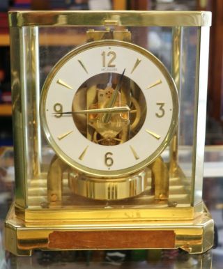 Vintage Lecoultre Atmos Brass Shelf/mantle Clock Model 528 Serial No 2595447