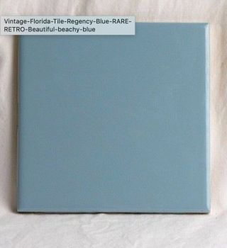 Vintage Florida Tile - Regency Blue - Rare Retro Beachy Blue