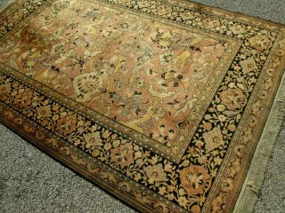 Antique Wilton Wool Rug / Carpet Earth Tones Just Under A 6 X 9 Estate Find