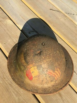 Rare WWI IDed Helmet US Marine Corp Hand Painted Soldiers Name Italy France 1917 2