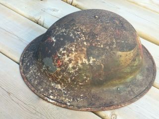 Rare WWI IDed Helmet US Marine Corp Hand Painted Soldiers Name Italy France 1917 7