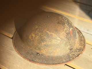 Rare WWI IDed Helmet US Marine Corp Hand Painted Soldiers Name Italy France 1917 9