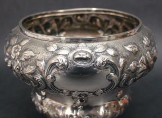 Antique Late 19thC JE Caldwell & Co Hand Repousse Pure Coin Silver Vase,  NR 3