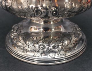 Antique Late 19thC JE Caldwell & Co Hand Repousse Pure Coin Silver Vase,  NR 4