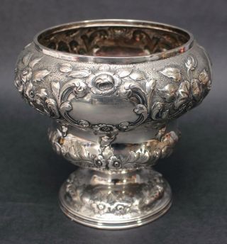 Antique Late 19thC JE Caldwell & Co Hand Repousse Pure Coin Silver Vase,  NR 6