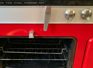 VINTAGE CHAMBERS 60s GAS STOVE/OVEN,  OWNER,  RED 7