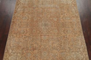 Antique Geometric MUTED Persian Oriental Area Rug Hand - Knotted Distressed 8 ' x11 ' 3