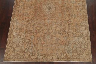 Antique Geometric MUTED Persian Oriental Area Rug Hand - Knotted Distressed 8 ' x11 ' 5