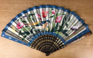 LARGE 75CM 19TH C.  CENTURY CHINESE LACQUER GOOD PAITING FAN 2