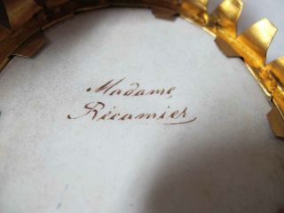 Antique 1800 ' s Portrait Miniature Porcelain Plaque Painting Madame Recamier yqz 11