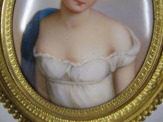Antique 1800 ' s Portrait Miniature Porcelain Plaque Painting Madame Recamier yqz 6