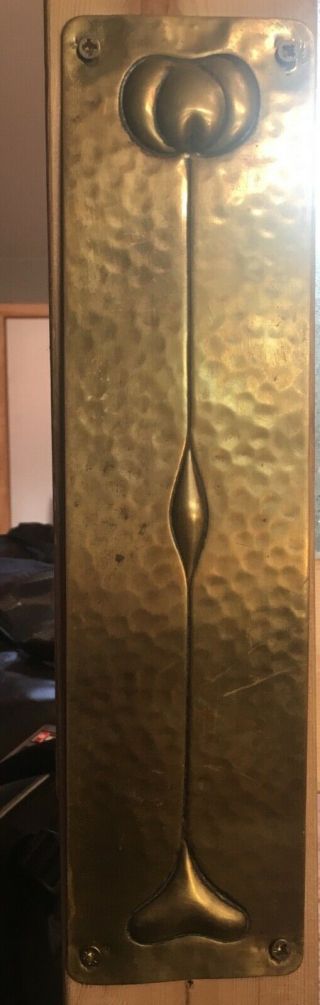 Brass Arts And Crafts Door Plates X 4.  (2 Pairs)