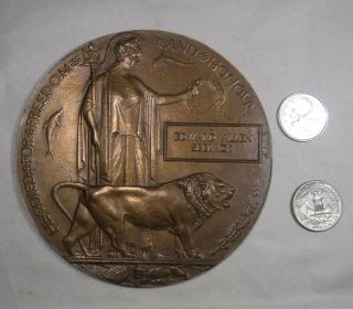 WW1 Memorial Plaque Canadian Infantry 27th Battalion Edward Allen Seeback Bronze 3