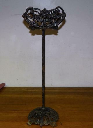 Antique Cast Iron Ornate Glass Fish Tank Stand 27 " Tall