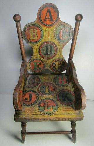 Alphabet Abc Chair - Victorian Color Paper Litho On Wood,  Child 