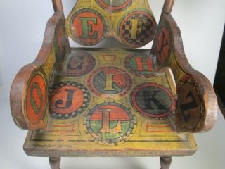 Alphabet ABC CHAIR - Victorian Color Paper Litho on Wood,  Child ' s Toy,  Bliss ? 3