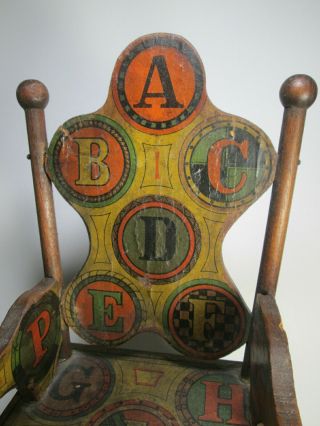 Alphabet ABC CHAIR - Victorian Color Paper Litho on Wood,  Child ' s Toy,  Bliss ? 4