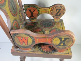 Alphabet ABC CHAIR - Victorian Color Paper Litho on Wood,  Child ' s Toy,  Bliss ? 5