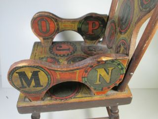 Alphabet ABC CHAIR - Victorian Color Paper Litho on Wood,  Child ' s Toy,  Bliss ? 6