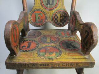 Alphabet ABC CHAIR - Victorian Color Paper Litho on Wood,  Child ' s Toy,  Bliss ? 7