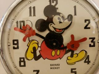 1930 ' s Bayard Mickey Mouse Mechanical Animated Nodder Wind - Up Alarm Clock France 2