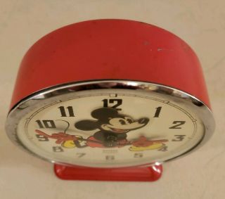 1930 ' s Bayard Mickey Mouse Mechanical Animated Nodder Wind - Up Alarm Clock France 7