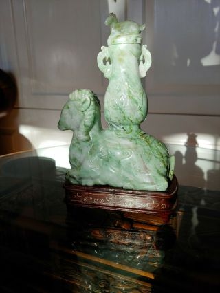 2.  4 Lb.  Antique Chinese Jadeite Jade Snuff Statue