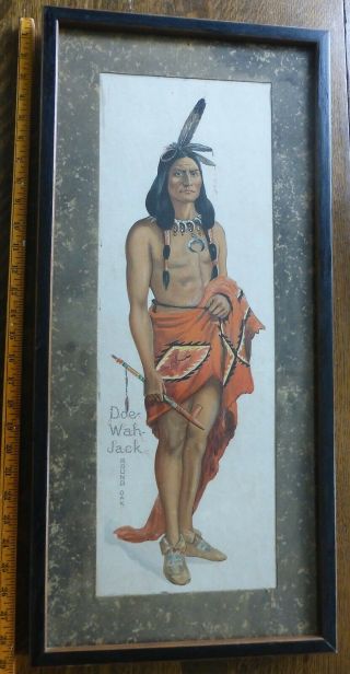 Vtg Round Oak Stove Indian Chief Doe Wah Jack Full Figure - From 1914 Calendar?