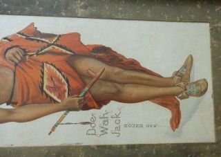 Vtg Round Oak Stove Indian Chief Doe Wah Jack Full Figure - From 1914 Calendar? 3