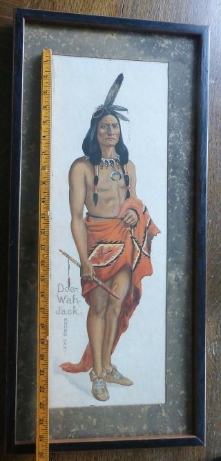 Vtg Round Oak Stove Indian Chief Doe Wah Jack Full Figure - From 1914 Calendar? 4