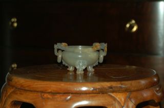 Chinese Antique Agate Carving Censer,  Vase and Washer 7