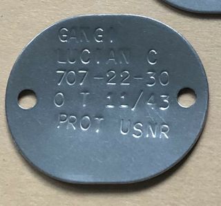 WW2 USN DOG TAGS SeaBees 49th NCB Construction BN Dogtags ID ' d Hudson NY US Navy 3