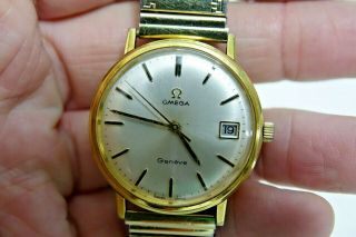 OLD GENTS OMEGA GENEVE WITH DATE - MOVEMENT - RARE L@@K 3