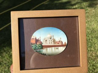 Antique Indian Miniature Of Taj Mahal.  1875.  Vibrant Colours.  Superbly.