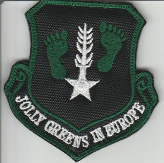 Air Force Patch,  Usaf,  56th Rescue Squadron,  Jolly Greens In Europe,  On V/crow