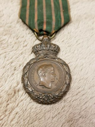 Stunning French St Helena Medal 1792 - 1815 Bronze W Ribbon