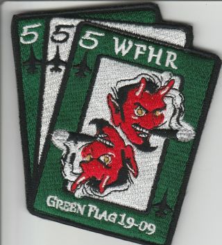 Air Force Patch,  Usaf,  555th Fighter Squadron,  Green Flag 19 - 09,  On V/crow