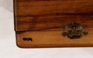 RRR MADE IN PALESTINE BEZALEL BOX ANTIQUE OLIVE WOOD Jewish Judaica 3