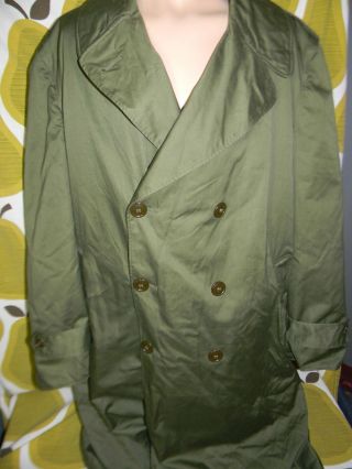 vtg US Military WW2 ARMY SERGEANT Trench Coat XL uniform overcoat lined S - 7929 2