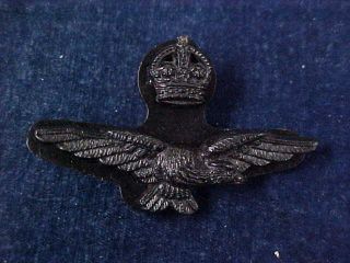 Rare Orig Ww2 " Rcaf " Bakelite Officers Wedge Cap Badge " Jrl Ltd - Birmingham "