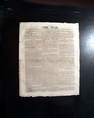 Rare FORTS GEORGE Niagara River Recapture by British War of 1812 1814 Newspaper 6