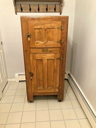 Antique Oak Refrigerator Ice Box