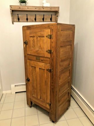 Antique Oak Refrigerator Ice Box 2