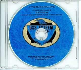 Uss Esteem Mso 438 Commissioning Program 1971 Navy Plank Owners