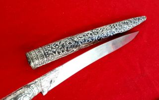 Antique Ottoman SILVER Turks Yataghan Bichaq Dagger Khanjar Yatagan Dirk Knife 5